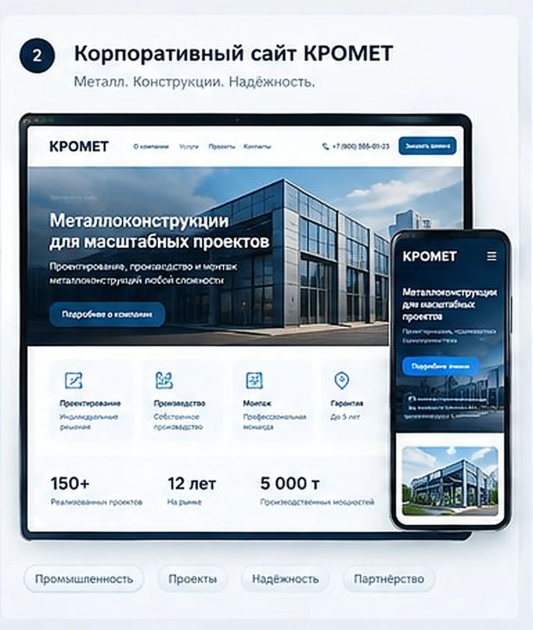 Превью корпоративного сайта КРОМЕТ