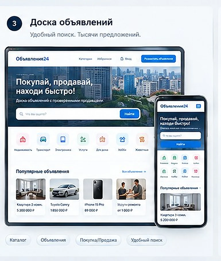 Превью сайта доски объявлений